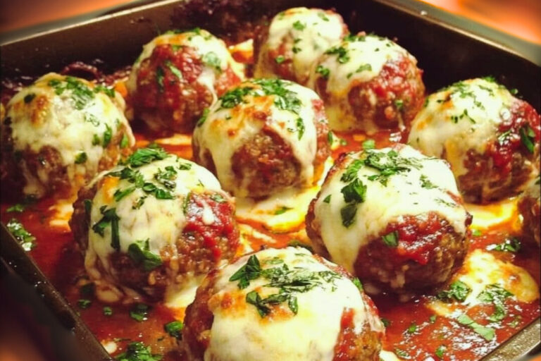 Mozzarella-Stuffed Meatball Bakes