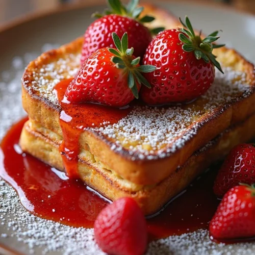 French Toast with strawberry sauce